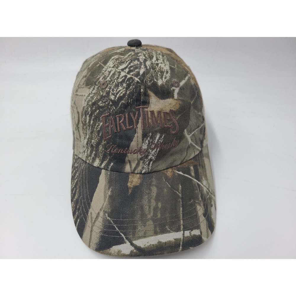 Early Times Kentucky Whiskey Camo Port Authority Adjustable Hat Cap Men Brown